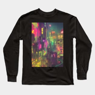 Japan Neon City Lights Long Sleeve T-Shirt